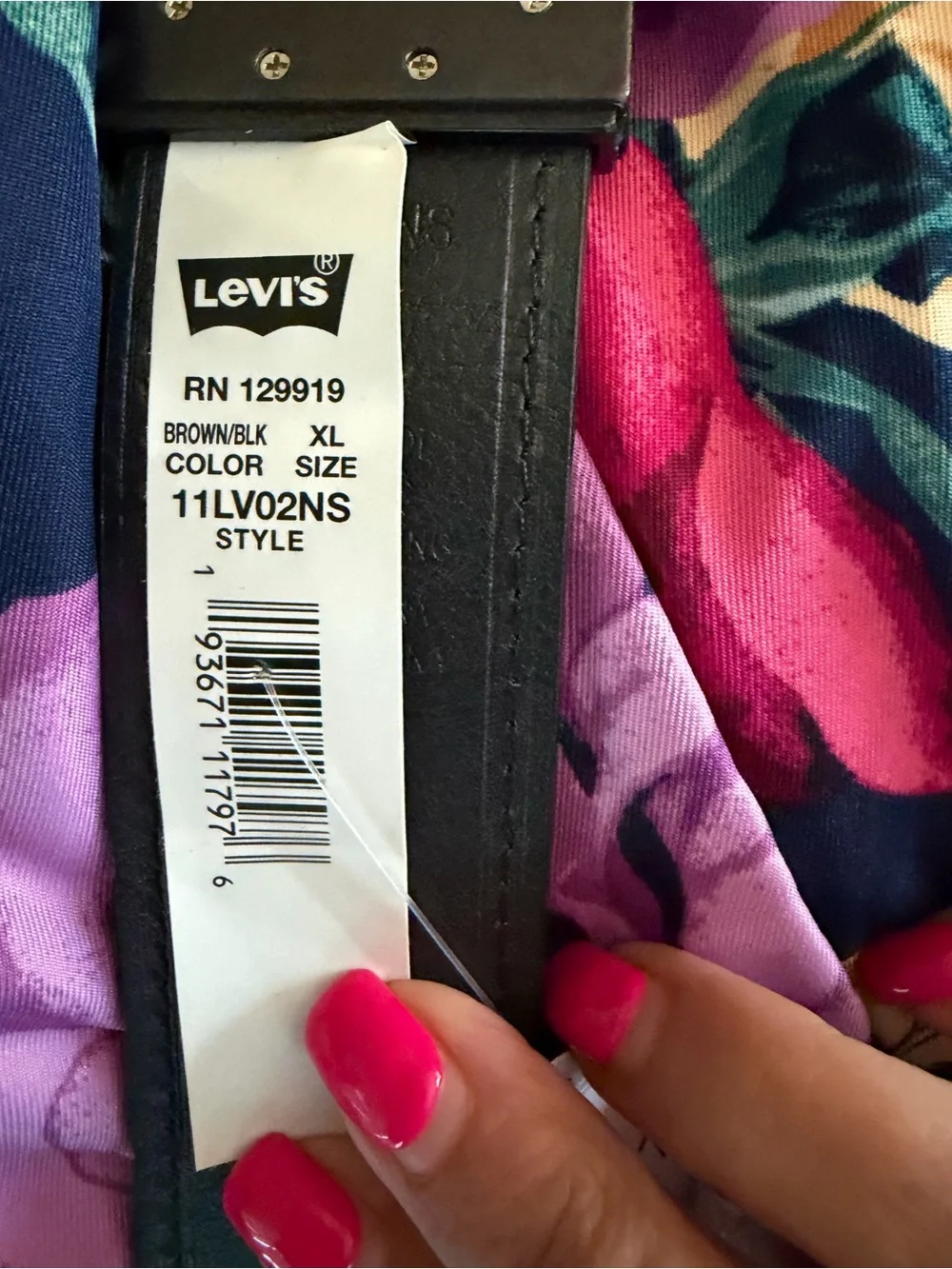 Levi’s Reversible Brown Black Faux Leather Belt XL Matte Buckle NWT